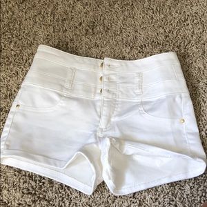 White high waisted shorts